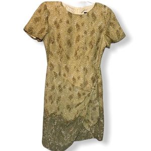 John Roberts Faux Wrap Snakeskin Print Dress